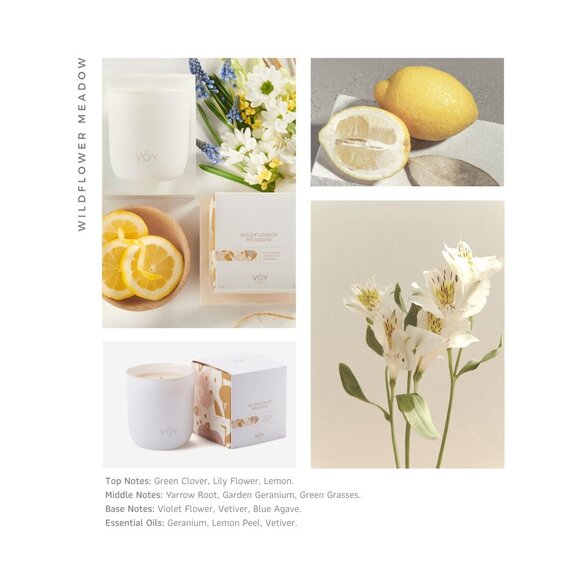 NEW VOY Fragrance Wildflower Meadow Candle Floral Green Spring Soy Vegan Gift - Picture 2 of 7